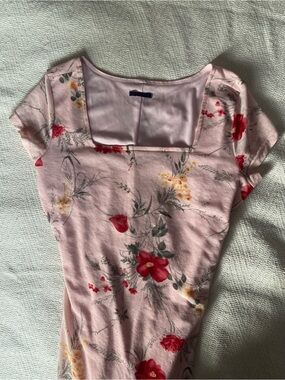 90s VTG Pink Floral Square-Neck Cap Sleeve Maxi Dress by French Kiss